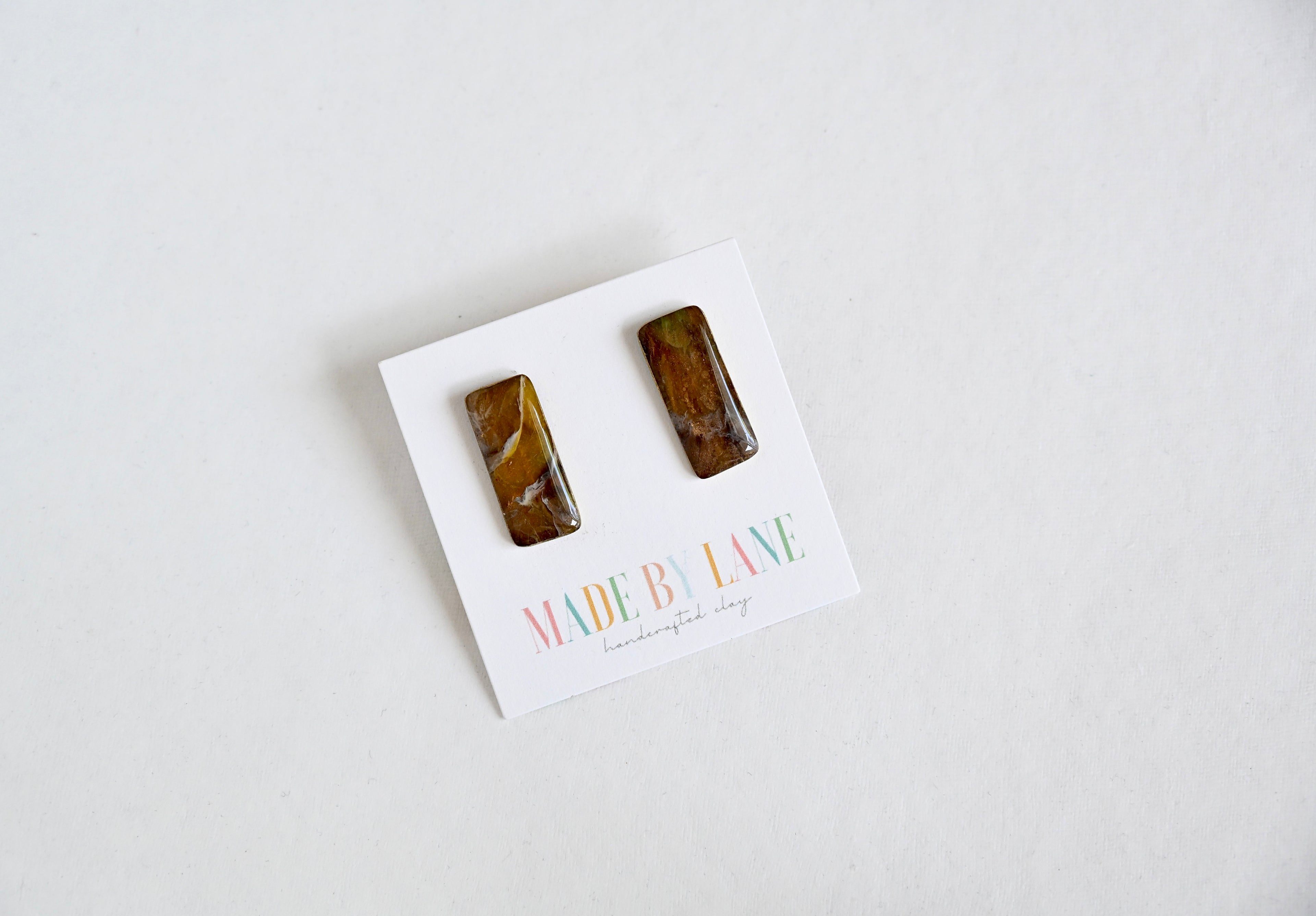 Brown Rectangle Studs